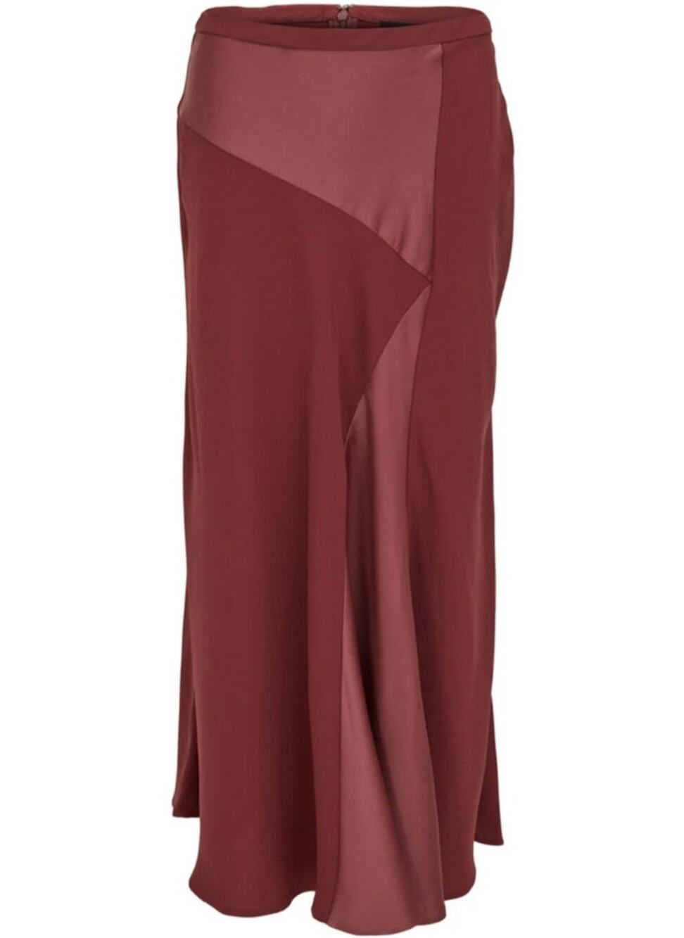 NWT DKNY Mixed Media Midi Skirt Burgundy Size 12